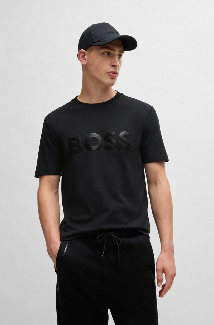 BOSS T-Shirts Regular Fit in Cotton - TEE MIRROR 2 10236129 01-50525087- Concorde Fashion#color_black-001