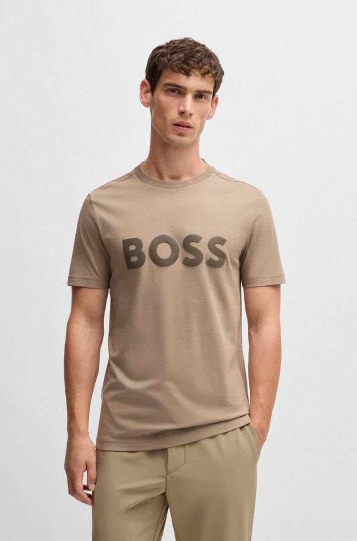 BOSS T-Shirts Regular Fit in Cotton - TEE MIRROR 2 10236129 01-50525087- Concorde Fashion#color_green-334