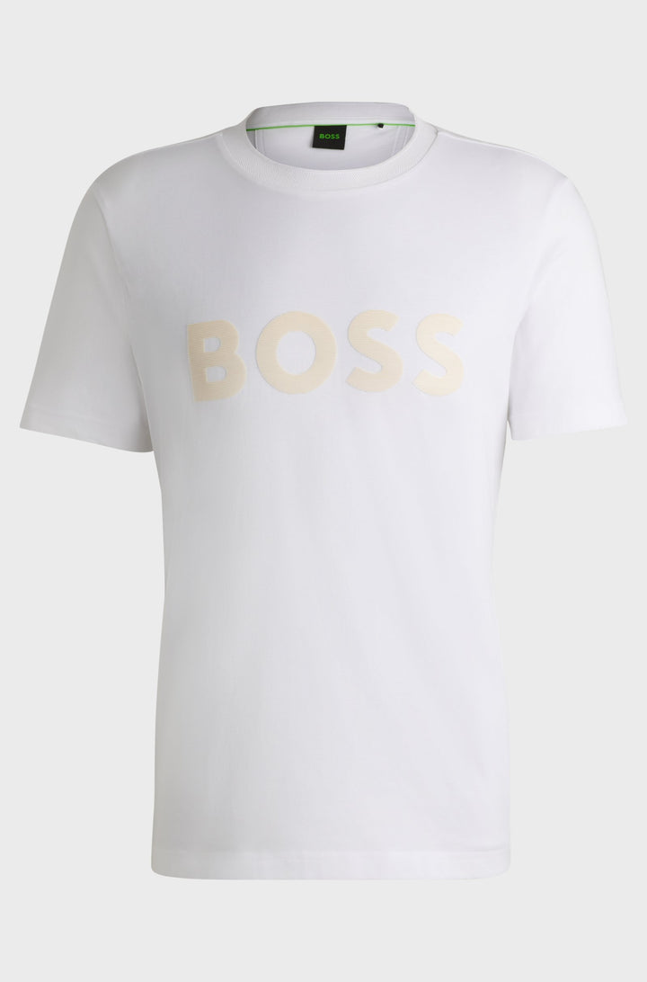 BOSS T-Shirts Regular Fit in Cotton - TEE MIRROR 2 10236129 01-50525087- Concorde Fashion#color_white-100