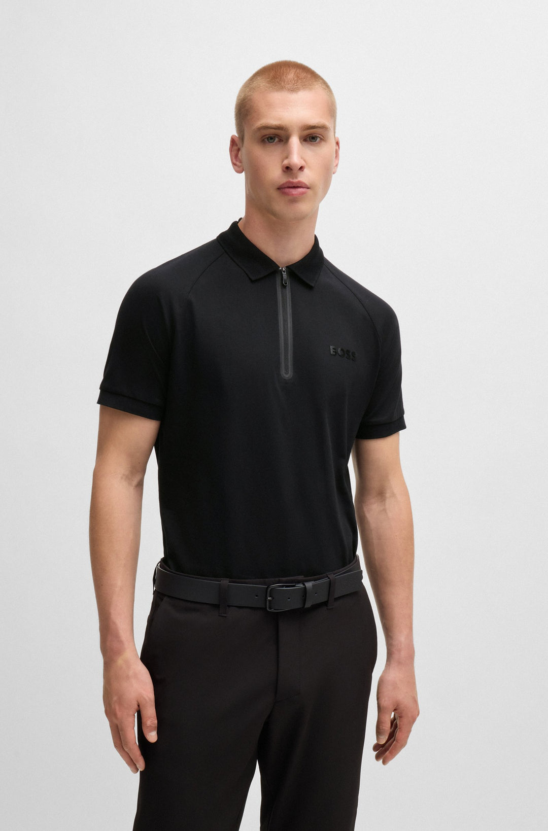 BOSS Polos Regular Fit in Cotton - PHILIX MIRROR 10236129 01-50525119- Concorde Fashion#color_black-001