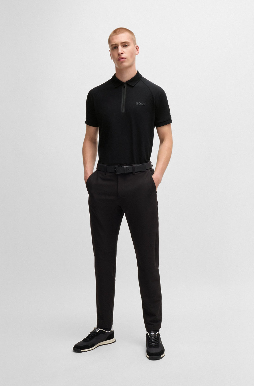 BOSS Polos Regular Fit in Cotton - PHILIX MIRROR 10236129 01-50525119- Concorde Fashion#color_black-001