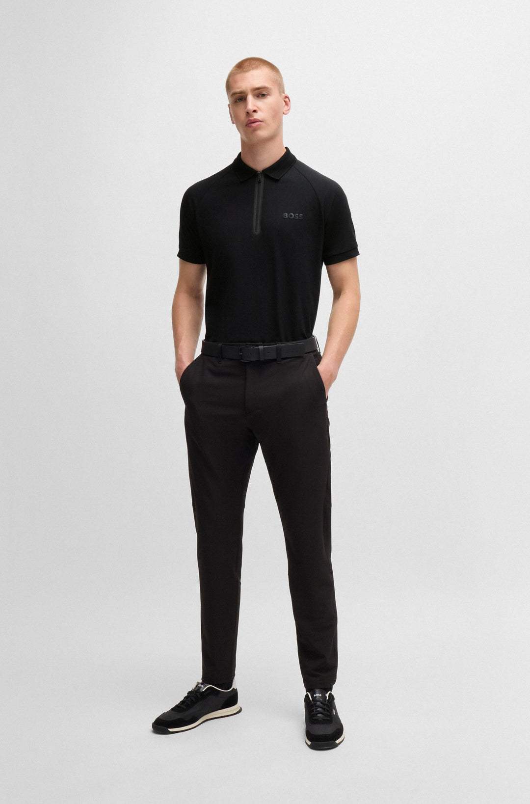 BOSS Polos Regular Fit in Cotton - PHILIX MIRROR 10236129 01-50525119- Concorde Fashion#color_black-001