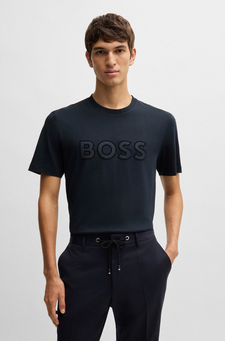 BOSS T-Shirts Regular Fit in Cotton - C-THOMPSON 60 10236129 01-50527338- Concorde Fashion#color_navy-404
