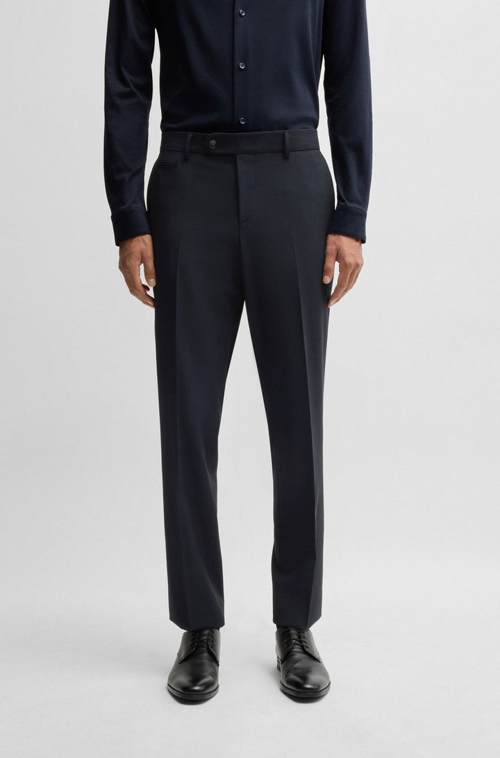 BOSS Trousers Slim Fit in Wool Mix - H-GENIUS-DTL-243 10237546 01-50530345- Concorde Fashion#color_navy-406