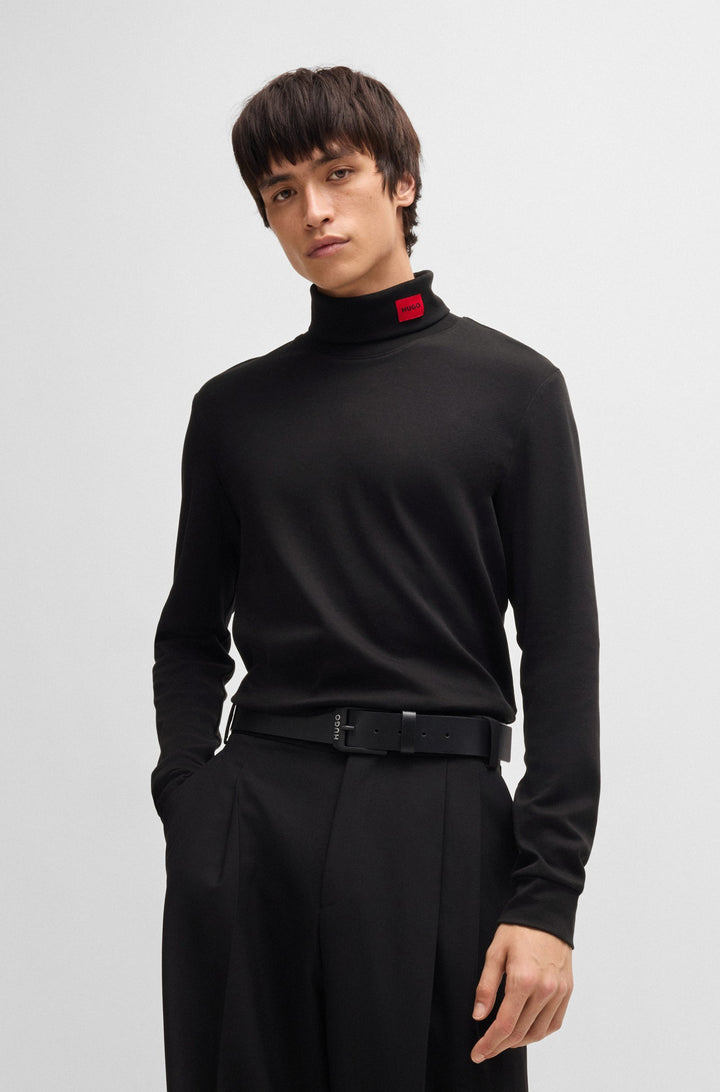 HUGO T-Shirts Slim Fit in Cotton Mix - DEROLLO224 10238224 01-50479373- Concorde Fashion#color_black-001