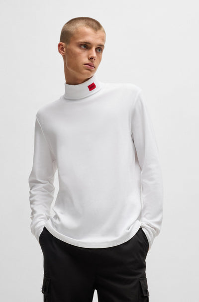 HUGO T-Shirts Slim Fit in Cotton Mix - DEROLLO224 10238224 01-50479373- Concorde Fashion#color_white-100