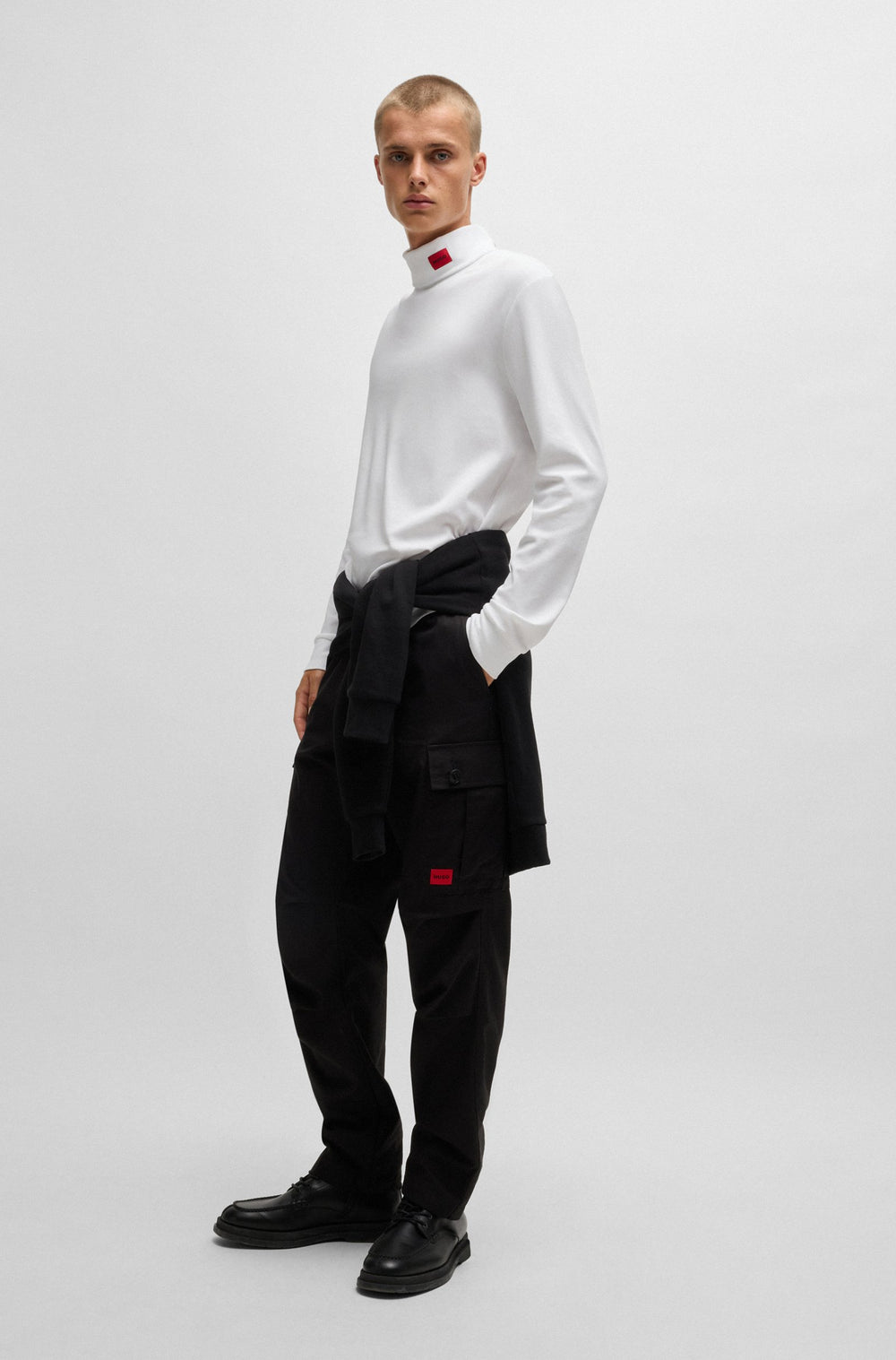 HUGO T-Shirts Slim Fit in Cotton Mix - DEROLLO224 10238224 01-50479373- Concorde Fashion#color_white-100
