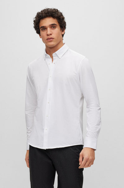 BOSS Formal Shirts Regular Fit in Cotton Mix - P-JOE-BD-C1-222 10239284 01-50469378- Concorde Fashion#color_white-100