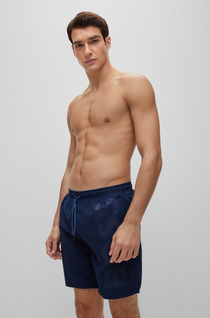 BOSS Regular Fit Shorts in Polyester - ORCA 10239857 01-50469614- Concorde Fashion#color_navy-413