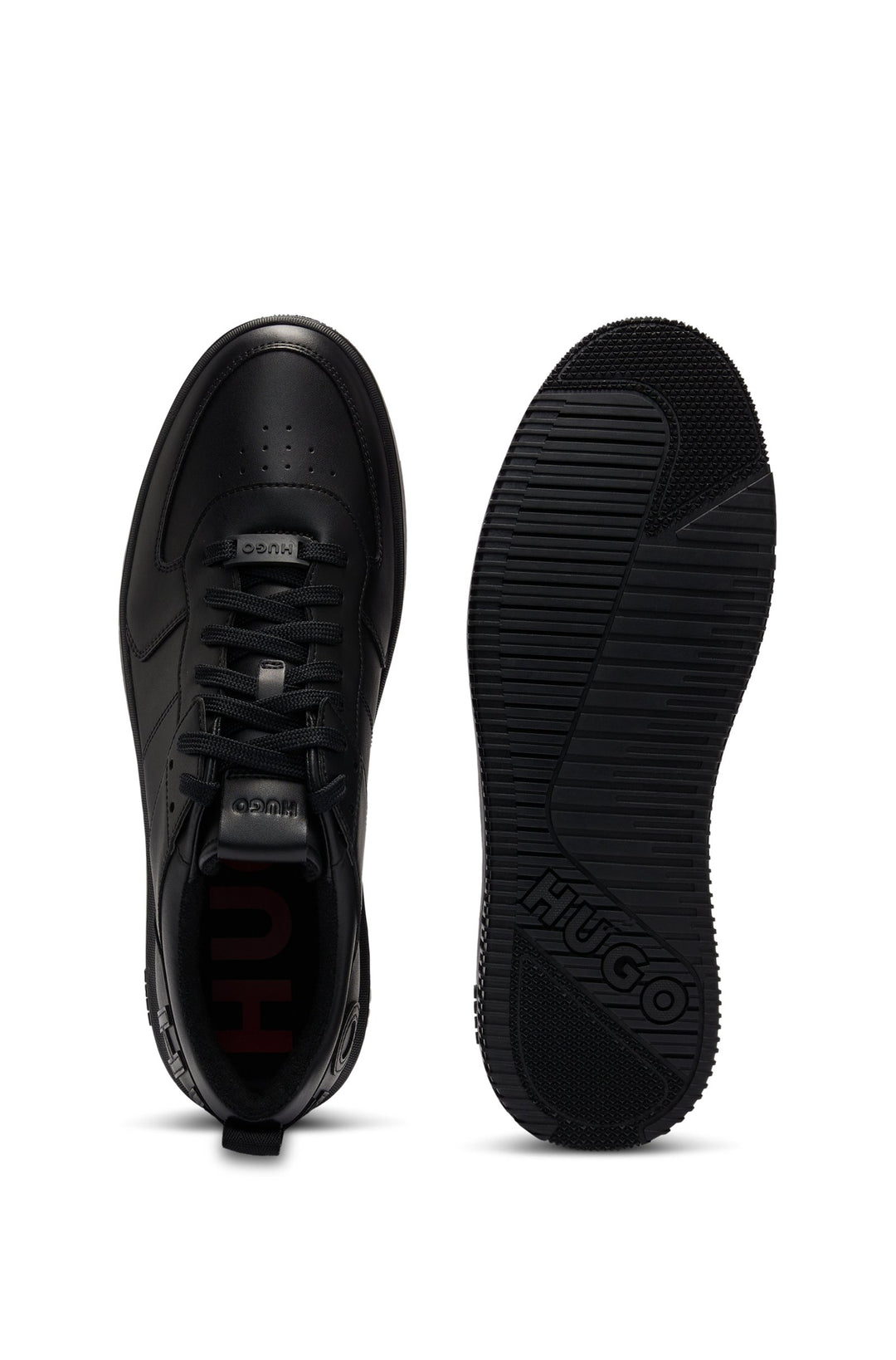 HUGO Standard Sole Sneakers in Artificial Leather - KILIAN_TENN_FL_N 10240740 01-50505057- Concorde Fashion#color_black-001