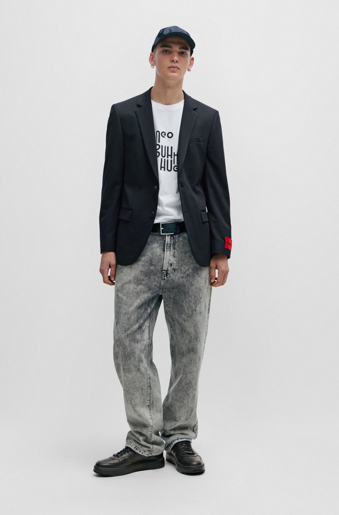 HUGO Standard Sole Sneakers in Artificial Leather - KILIAN_TENN_FL_N 10240740 01-50505057- Concorde Fashion#color_black-001