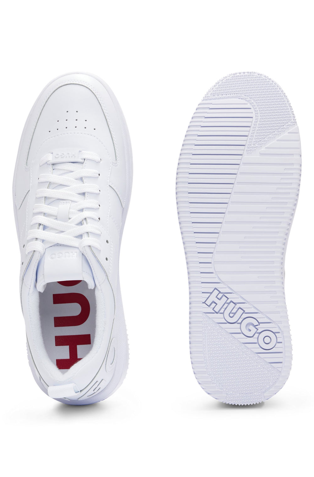 HUGO Standard Sole Sneakers in Artificial Leather - KILIAN_TENN_FL_N 10240740 01-50505057- Concorde Fashion#color_white-100
