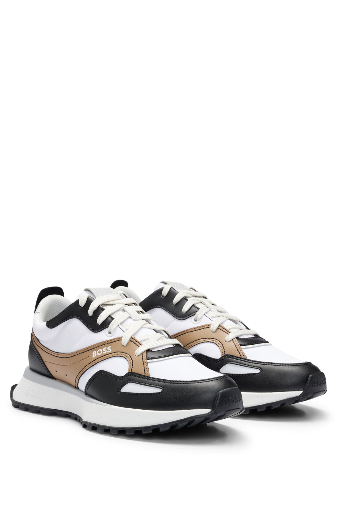 BOSS Standard Sole Sneakers in Artificial Leather - JONAH_RUNN_LTTX 10240740 01-50517559- Concorde Fashion#color_brown-241
