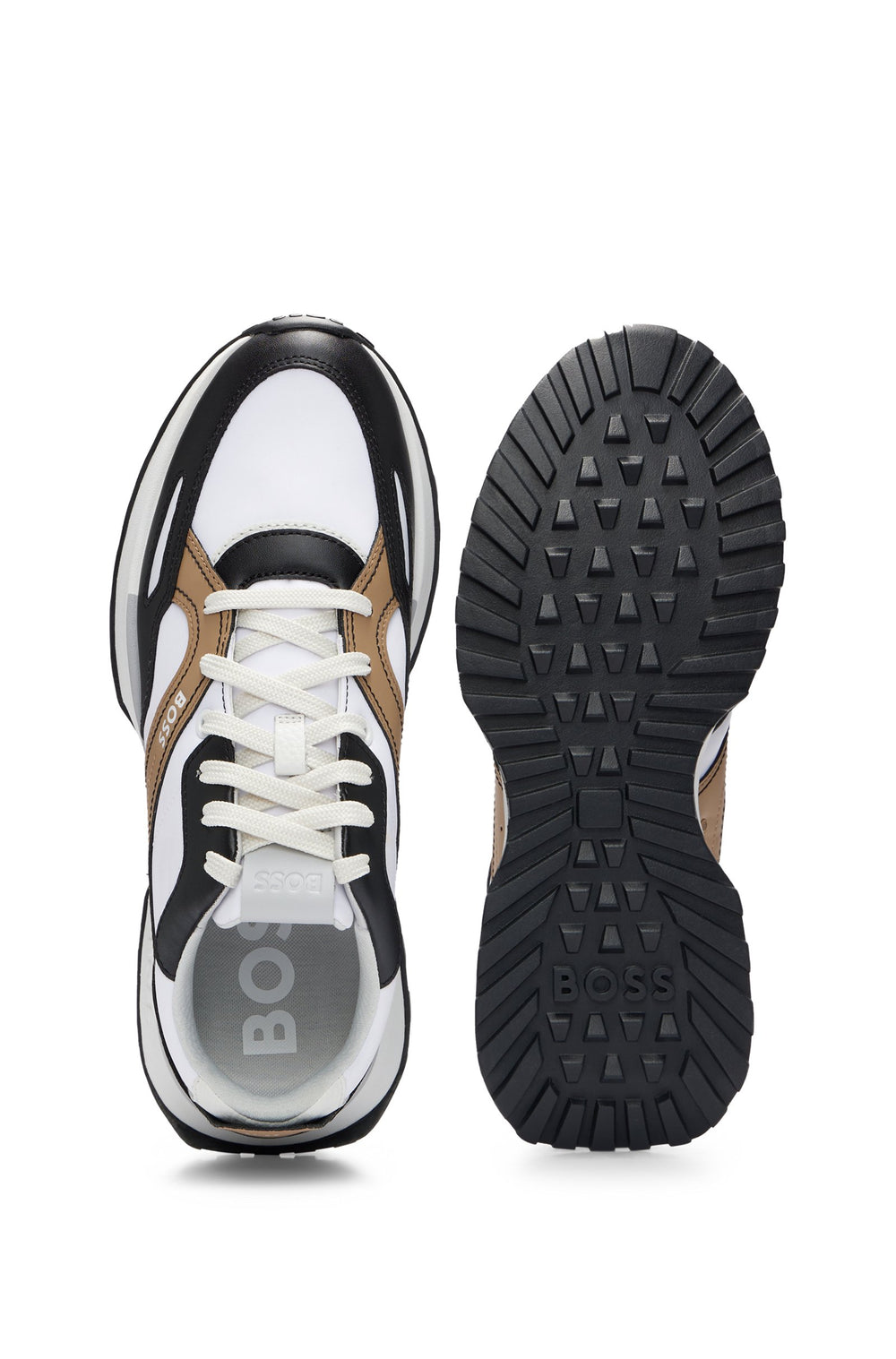 BOSS Standard Sole Sneakers in Artificial Leather - JONAH_RUNN_LTTX 10240740 01-50517559- Concorde Fashion#color_brown-241