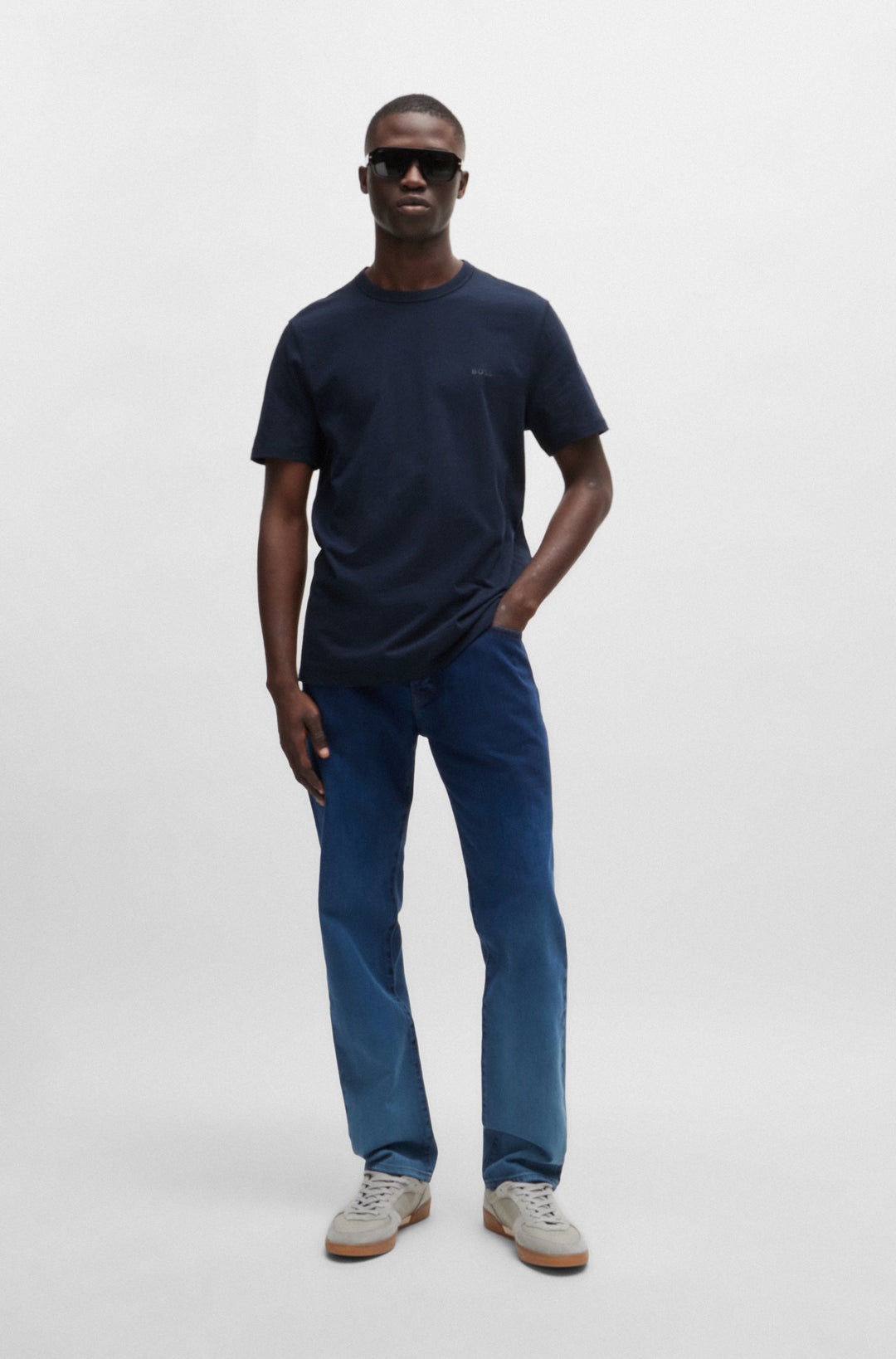 BOSS T-Shirts Regular Fit in Cotton - TEGOOD 10240843 01-50508243- Concorde Fashion#color_navy-404