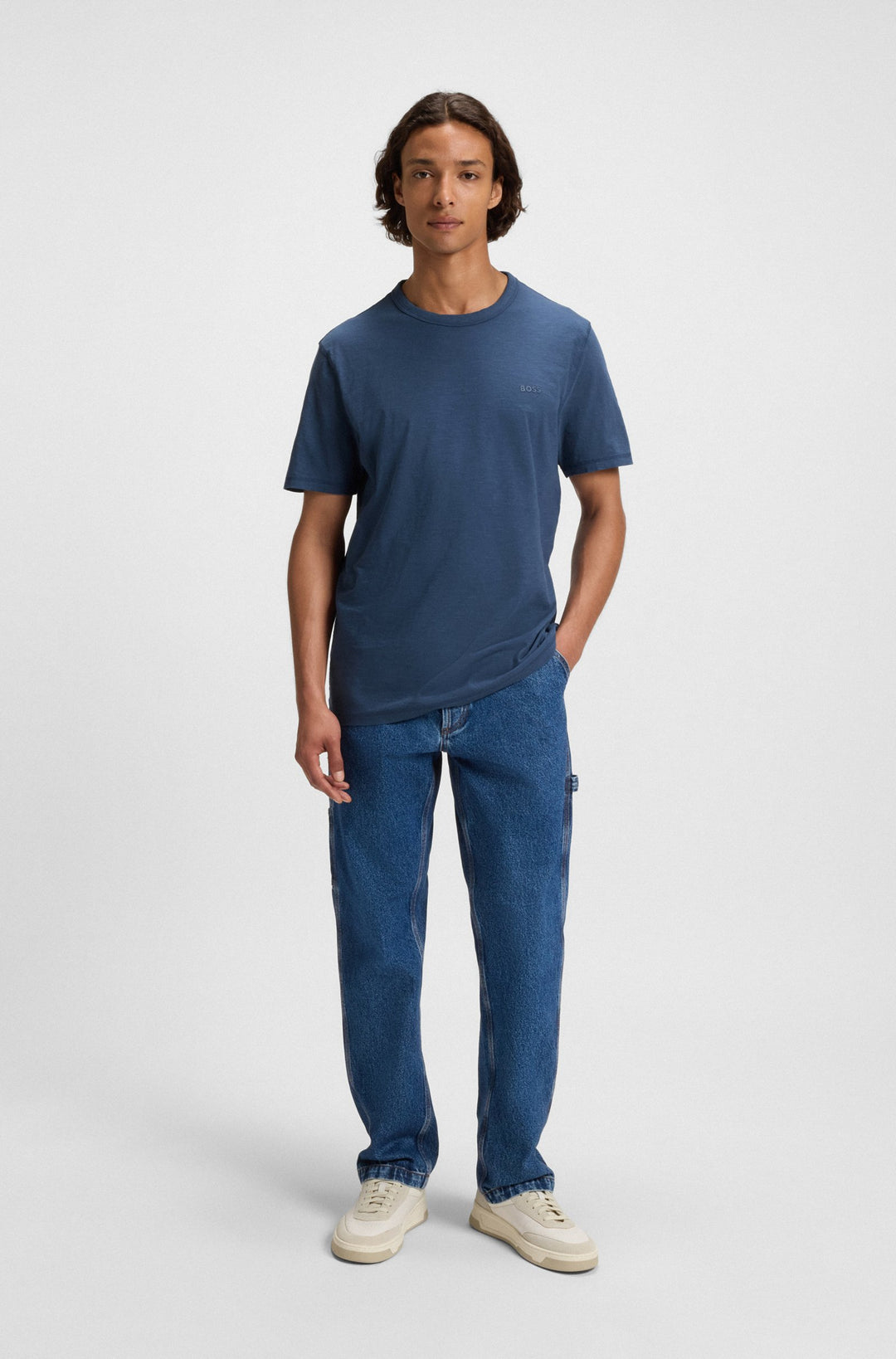 BOSS T-Shirts Regular Fit in Cotton - TEGOOD 10240843 01-50508243- Concorde Fashion#color_blue-466