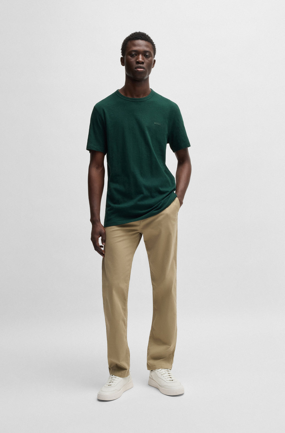 BOSS T-Shirts Regular Fit in Cotton - TEGOOD 10240843 01-50508243- Concorde Fashion#color_green-350