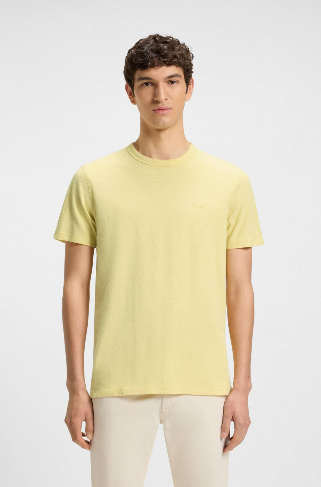 BOSS T-Shirts Regular Fit in Cotton - TEGOOD 10240843 01-50508243- Concorde Fashion#color_yellow-751