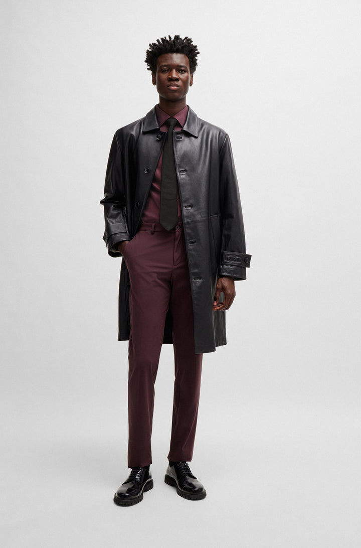 BOSS Formal Shirts Slim Fit in Nylon - P-HANK-KENT-C1-222 10241343 02-50503356- Concorde Fashion#color_red-605