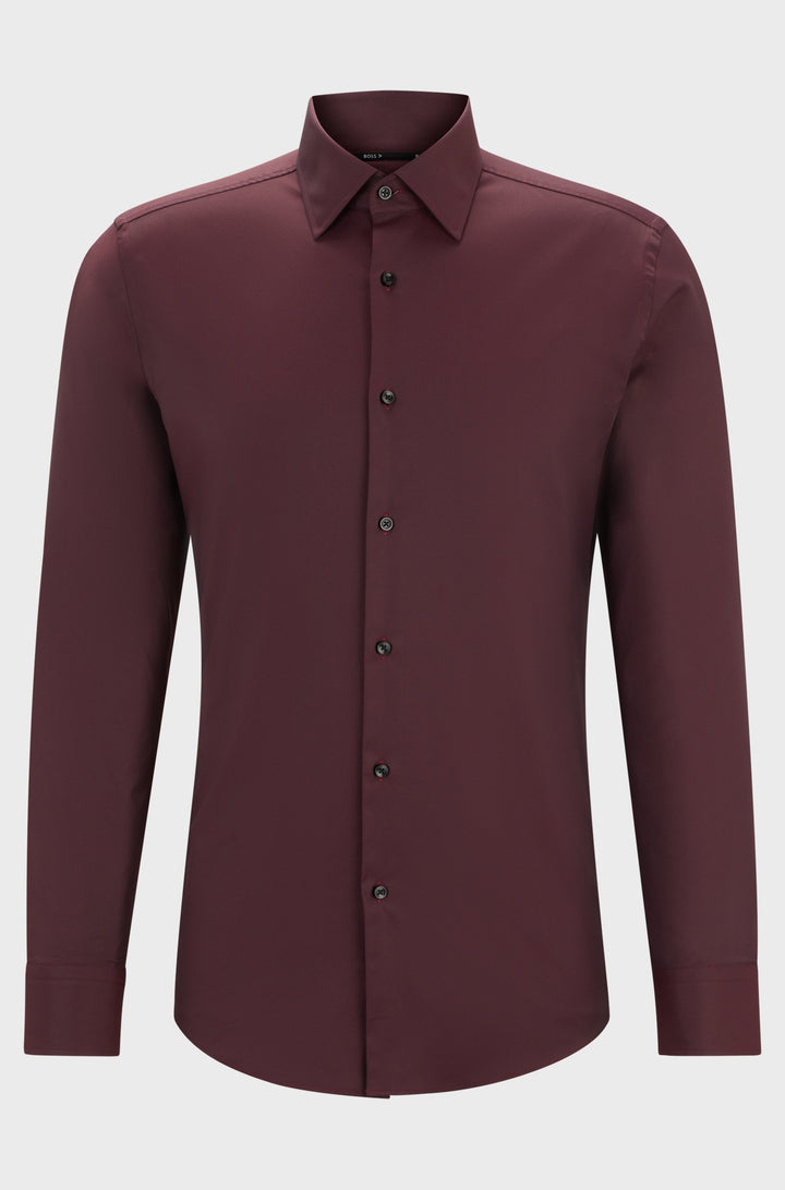 BOSS Formal Shirts Slim Fit in Nylon - P-HANK-KENT-C1-222 10241343 02-50503356- Concorde Fashion#color_red-605