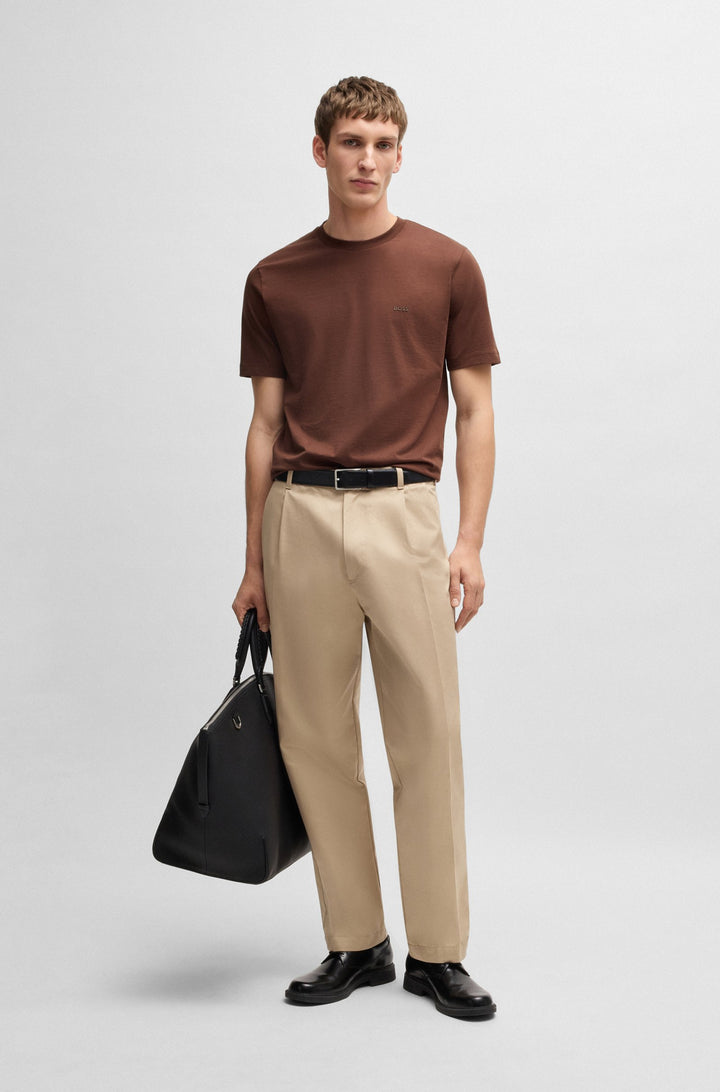 BOSS T-Shirts Regular Fit in Cotton - THOMPSON 01 10241525 01-50468347- Concorde Fashion#color_brown-204
