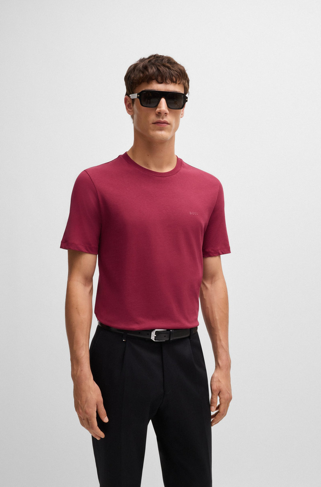 BOSS T-Shirts Regular Fit in Cotton - THOMPSON 01 10241525 01-50468347- Concorde Fashion#color_red-605