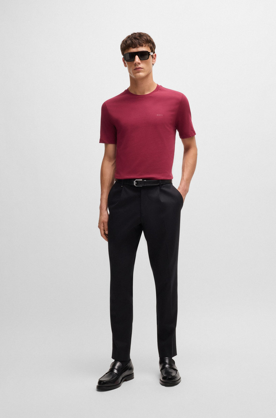 BOSS T-Shirts Regular Fit in Cotton - THOMPSON 01 10241525 01-50468347- Concorde Fashion#color_red-605