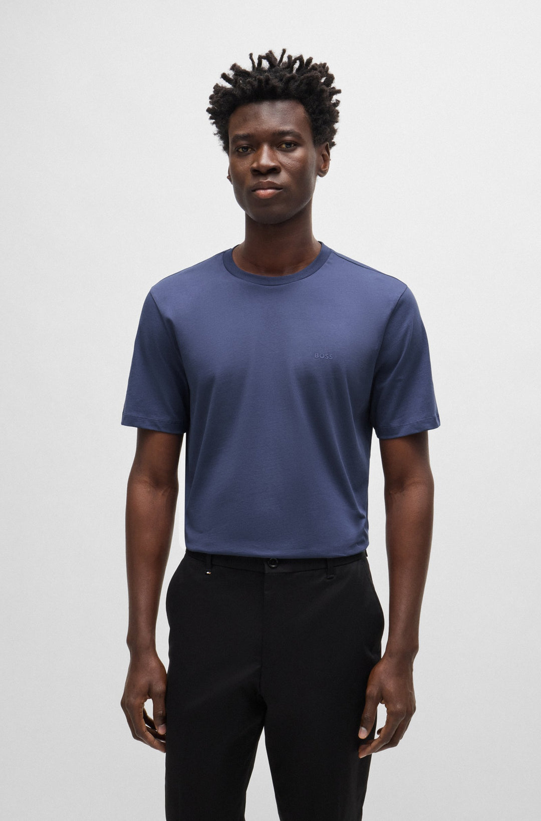 BOSS T-Shirts Regular Fit in Cotton - THOMPSON 01 10241525 01-50468347- Concorde Fashion#color_navy-412