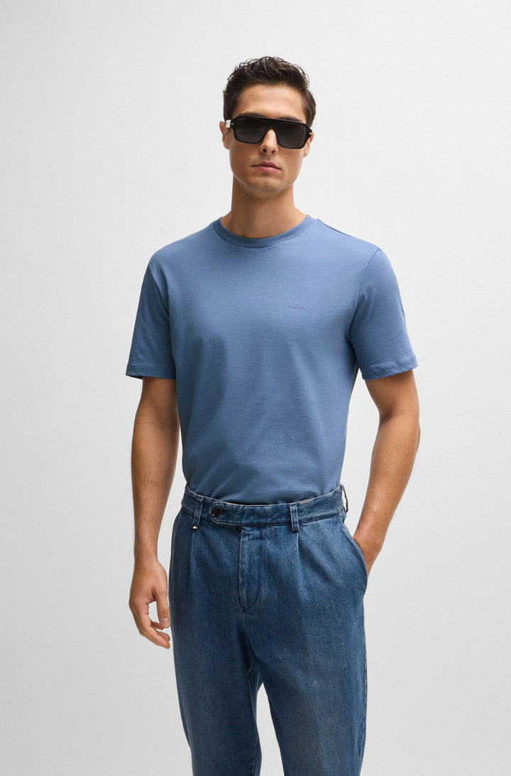 BOSS T-Shirts Regular Fit in Cotton - THOMPSON 01 10241525 01-50468347- Concorde Fashion#color_blue-490