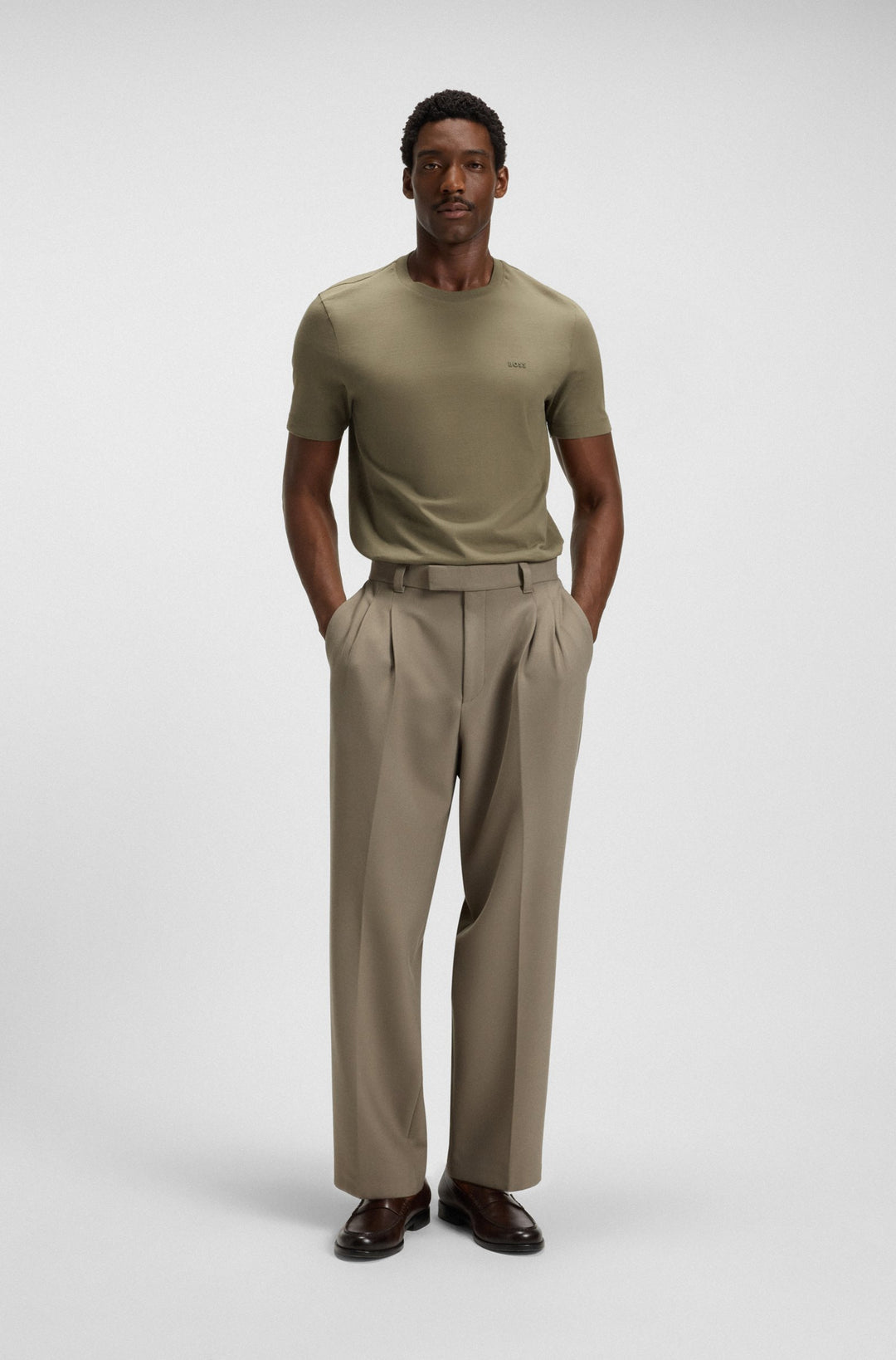 BOSS T-Shirts Regular Fit in Cotton - THOMPSON 01 10241525 01-50468347- Concorde Fashion#color_brown-245