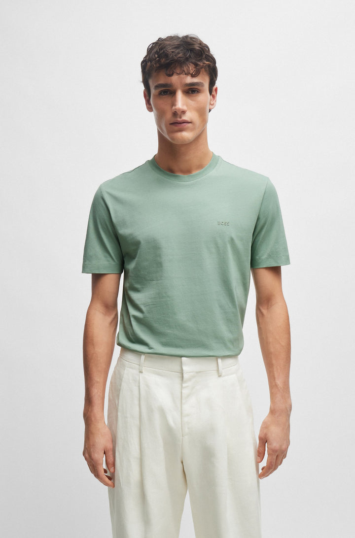 BOSS T-Shirts Regular Fit in Cotton - THOMPSON 01 10241525 01-50468347- Concorde Fashion#color_green-373