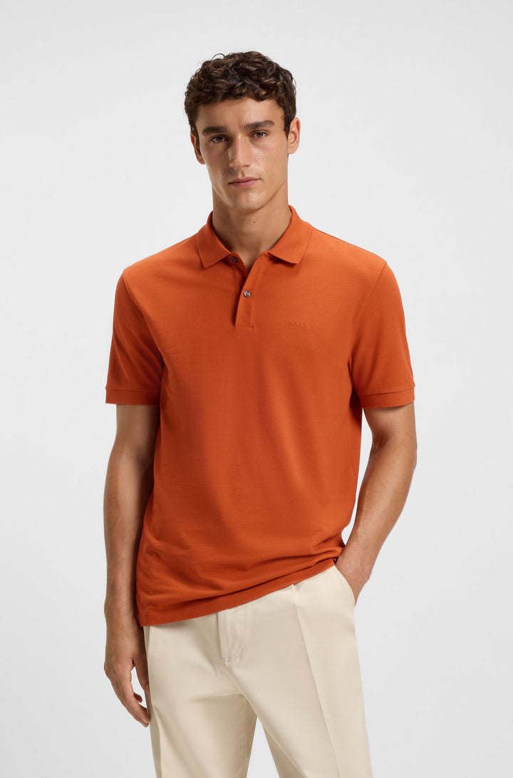 BOSS Polos Regular Fit in Cotton - PALLAS 10241531 01-50468362- Concorde Fashion#color_orange-809