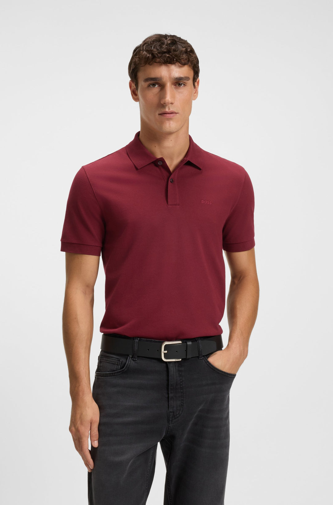 BOSS Polos Regular Fit in Cotton - PALLAS 10241531 01-50468362- Concorde Fashion#color_red-602