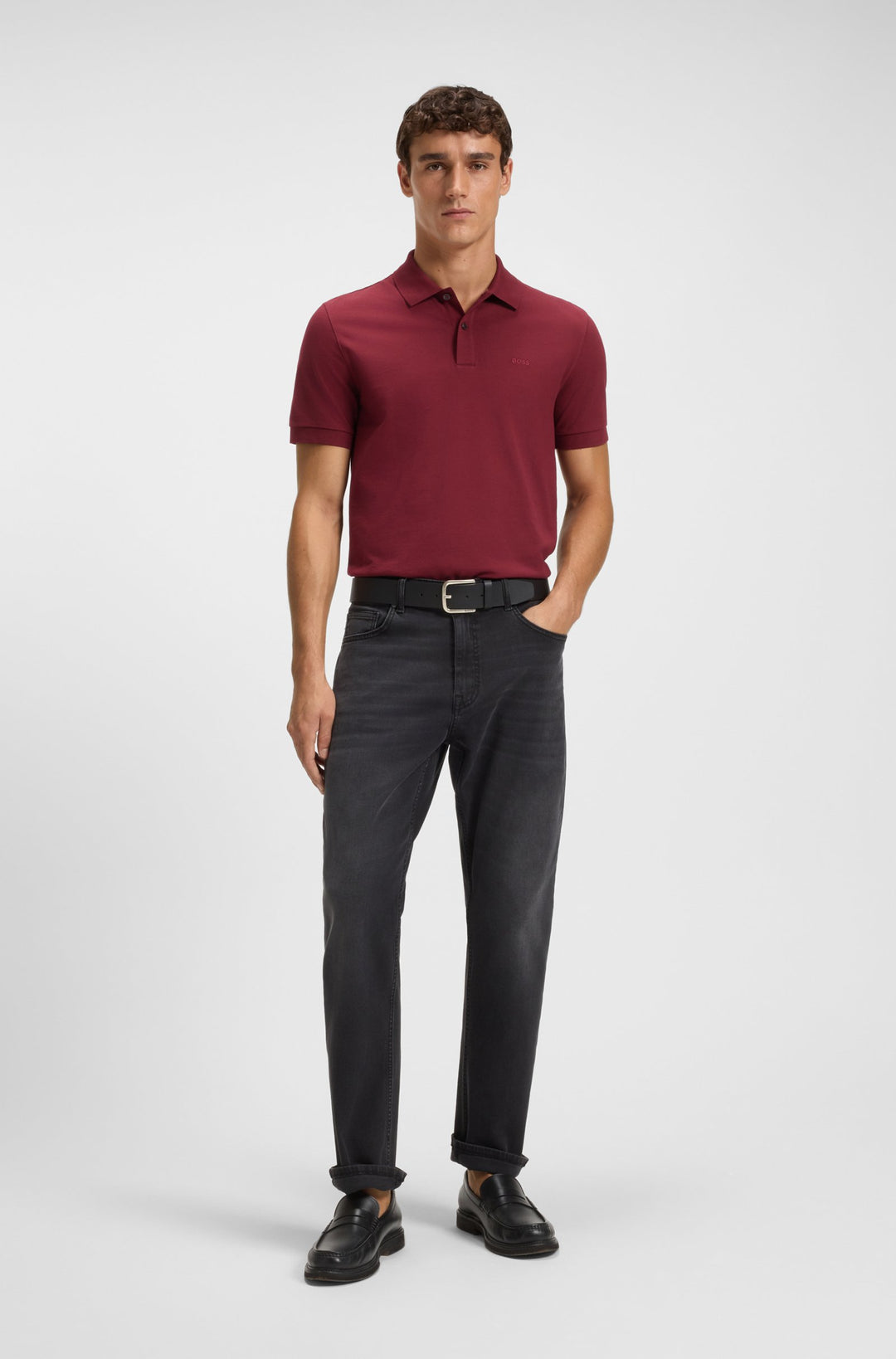 BOSS Polos Regular Fit in Cotton - PALLAS 10241531 01-50468362- Concorde Fashion#color_red-602