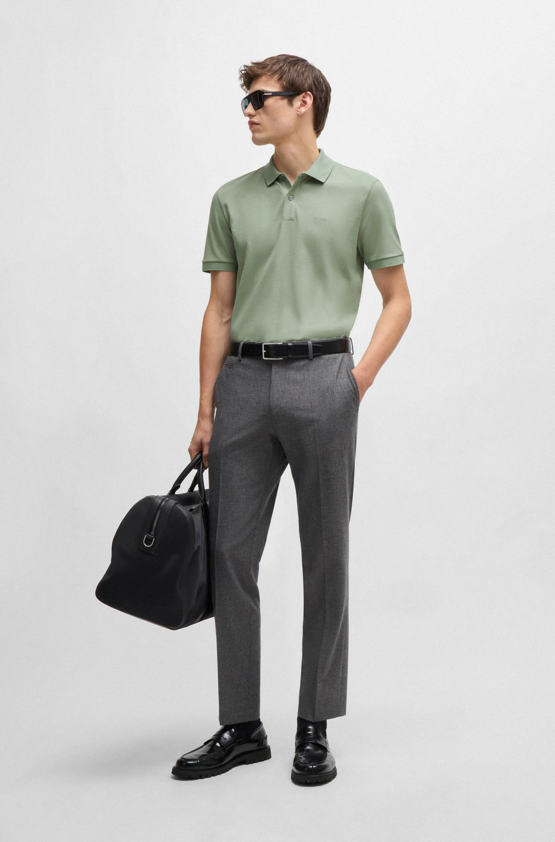 BOSS Polos Regular Fit in Cotton - PALLAS 10241531 01-50468362- Concorde Fashion#color_green-330
