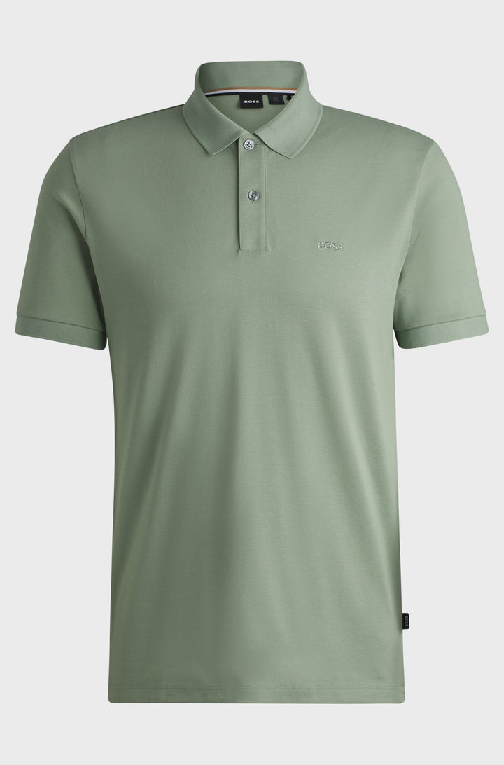 BOSS Polos Regular Fit in Cotton - PALLAS 10241531 01-50468362- Concorde Fashion#color_green-330