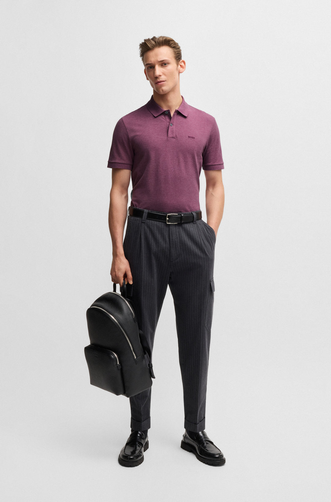 BOSS Polos Regular Fit in Cotton - PALLAS 10241531 01-50468362- Concorde Fashion#color_purple-535