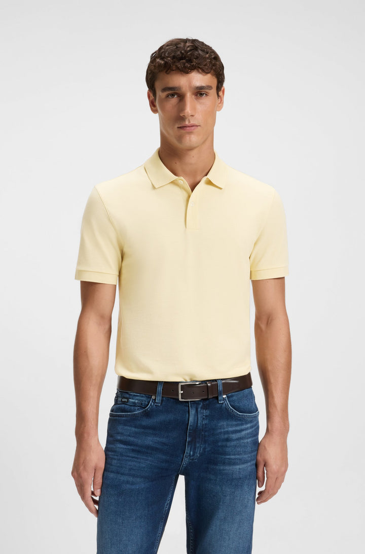 BOSS Polos Regular Fit in Cotton - PALLAS 10241531 01-50468362- Concorde Fashion#color_yellow-729
