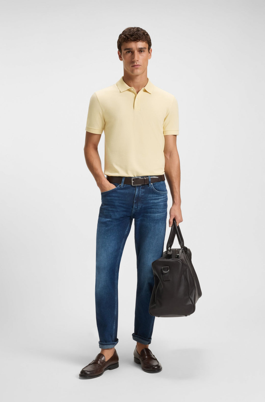 BOSS Polos Regular Fit in Cotton - PALLAS 10241531 01-50468362- Concorde Fashion#color_yellow-729