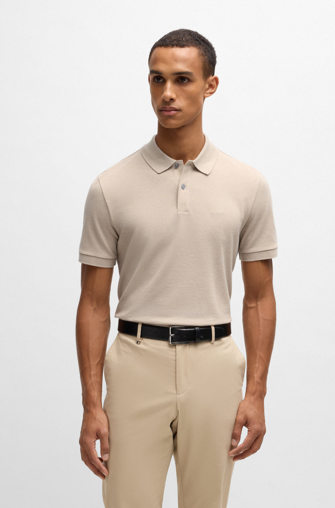 BOSS Polos Regular Fit in Cotton - PALLAS 10241531 01-50468362- Concorde Fashion#color_beige-290
