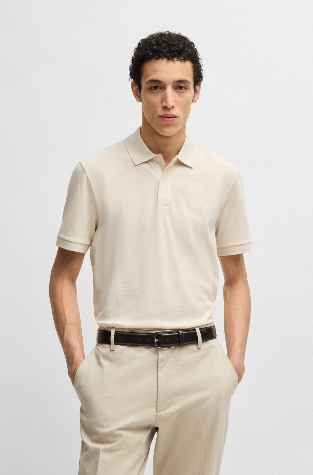 BOSS Polos Regular Fit in Cotton - PALLAS 10241531 01-50468362- Concorde Fashion#color_white-132