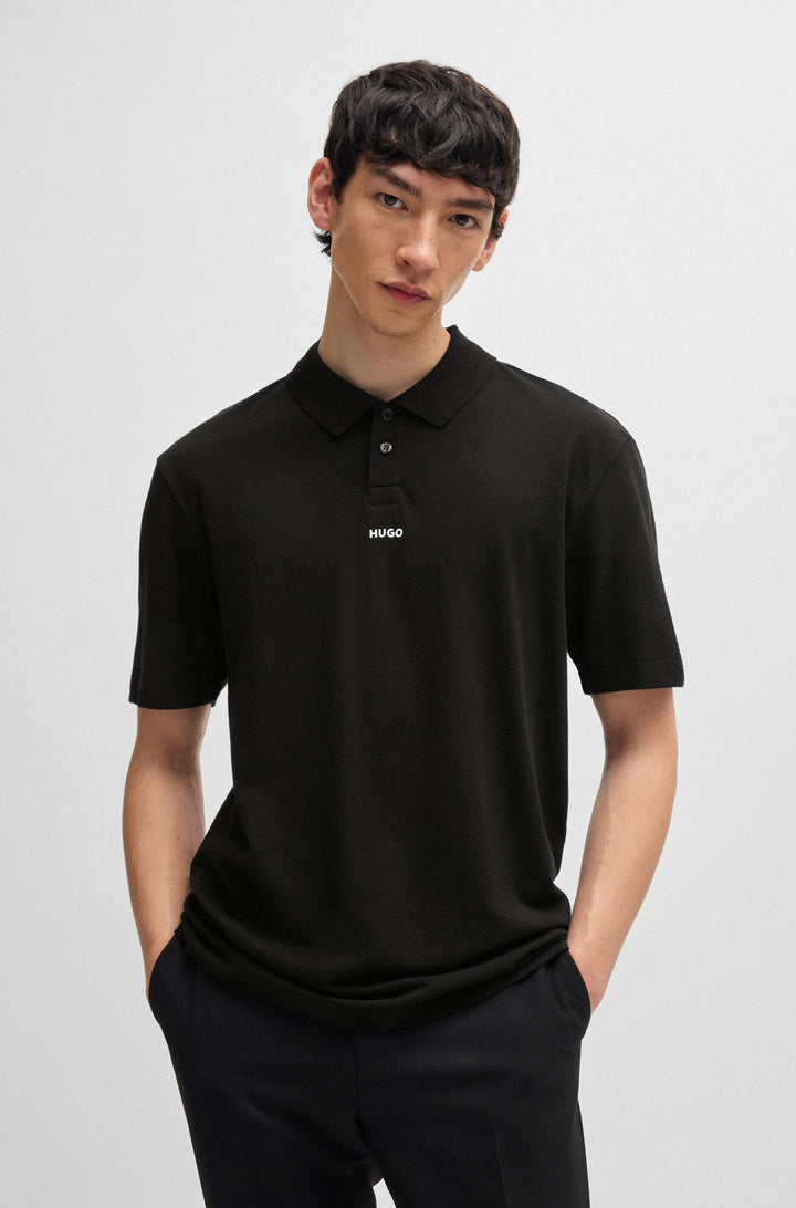 HUGO Polos Relaxed Fit in Cotton - DANGULA 10241531 01-50493206- Concorde Fashion#color_black-001