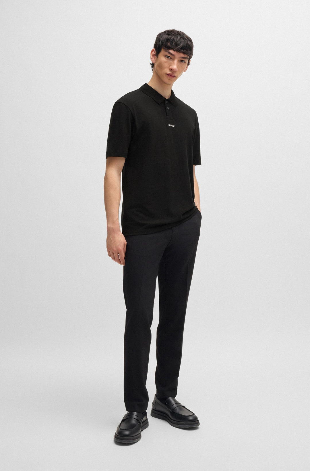 HUGO Polos Relaxed Fit in Cotton - DANGULA 10241531 01-50493206- Concorde Fashion#color_black-001