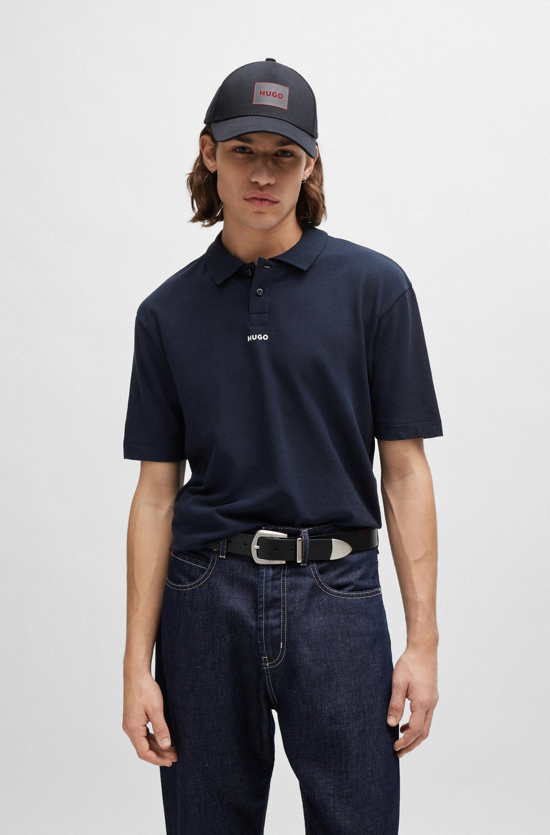 HUGO Relaxed Fit Polos in Cotton - DANGULA 10241531 01-50493206- Concorde Fashion#color_navy-405