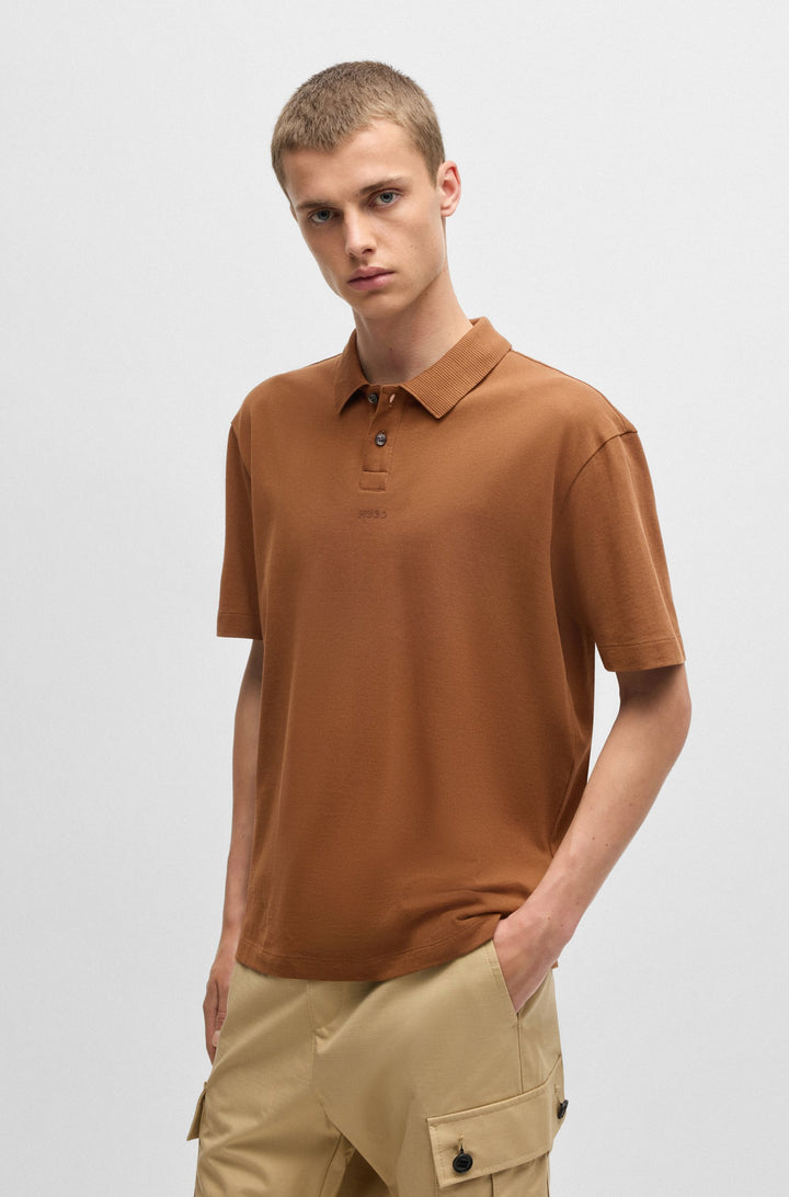 HUGO Polos Relaxed Fit in Cotton - DANGULA 10241531 01-50493206- Concorde Fashion#color_brown-212