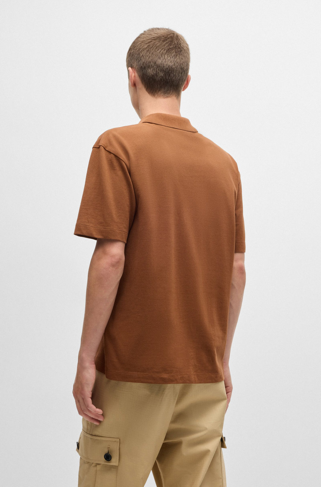 HUGO Polos Relaxed Fit in Cotton - DANGULA 10241531 01-50493206- Concorde Fashion#color_brown-212