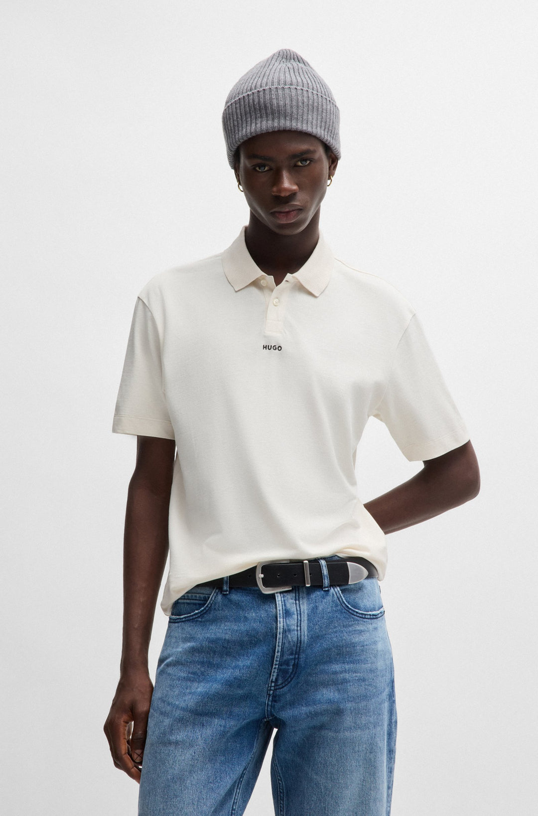 HUGO Polos Relaxed Fit in Cotton - DANGULA 10241531 01-50493206- Concorde Fashion#color_white-121