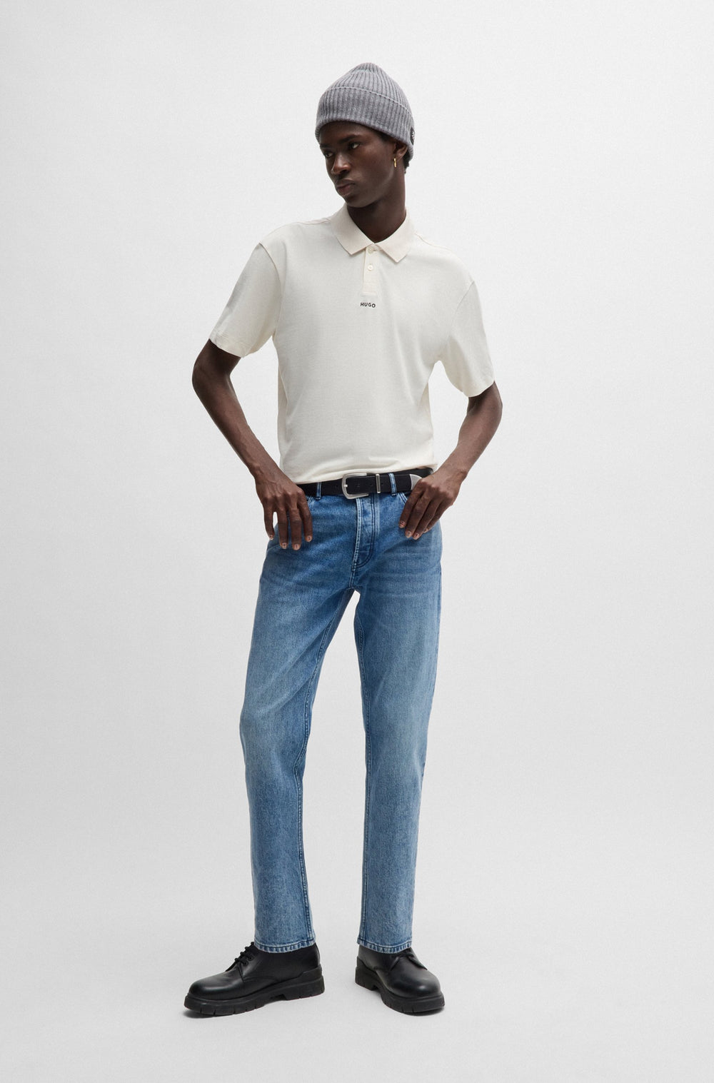 HUGO Polos Relaxed Fit in Cotton - DANGULA 10241531 01-50493206- Concorde Fashion#color_white-121