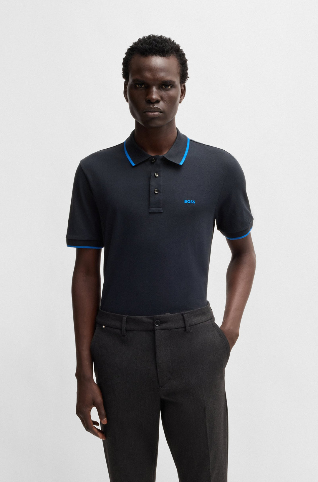 BOSS Polos Regular Fit in Cotton - PARLAY 190 10241531 01-50494697- Concorde Fashion#color_navy-403