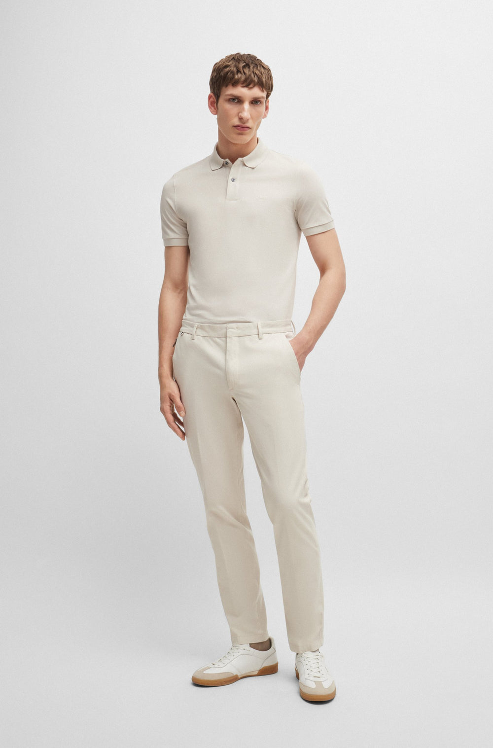 BOSS Regular Fit Polos in Cotton - PALLAS 10241531 02-50468301- Concorde Fashion#color_white-131